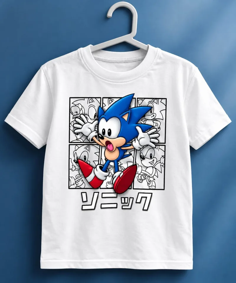 Boys Sonic Graphic Printed Round Neck T-Shirt