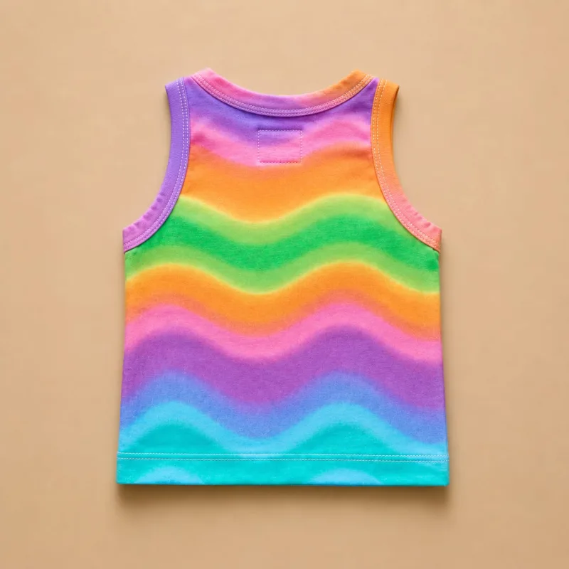 Girls Rainbow Wave Tie-Dye Tank Top – view 3