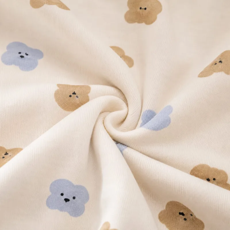 Baby Boy Cream Cotton Bear Print Half Sleeve Shirt – view 4