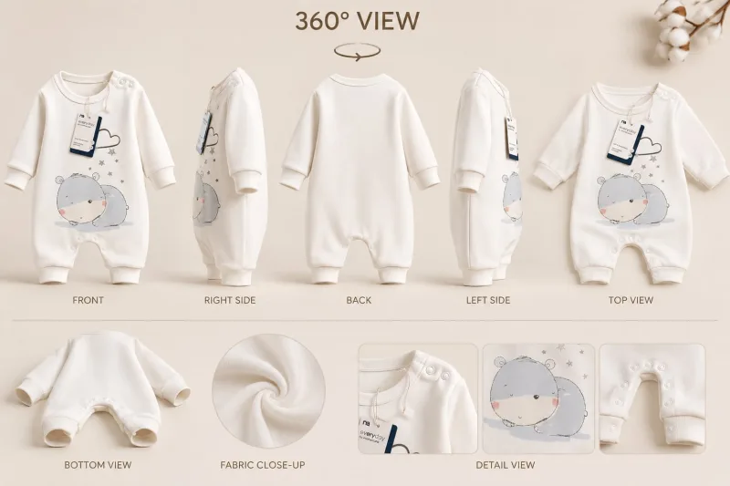 Baby Unisex Full Sleeve Cotton Animal Print Romper – view 6