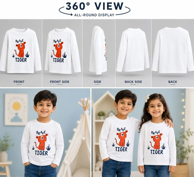Boys Printed Full Sleeve Round Neck T-Shirt – view 4