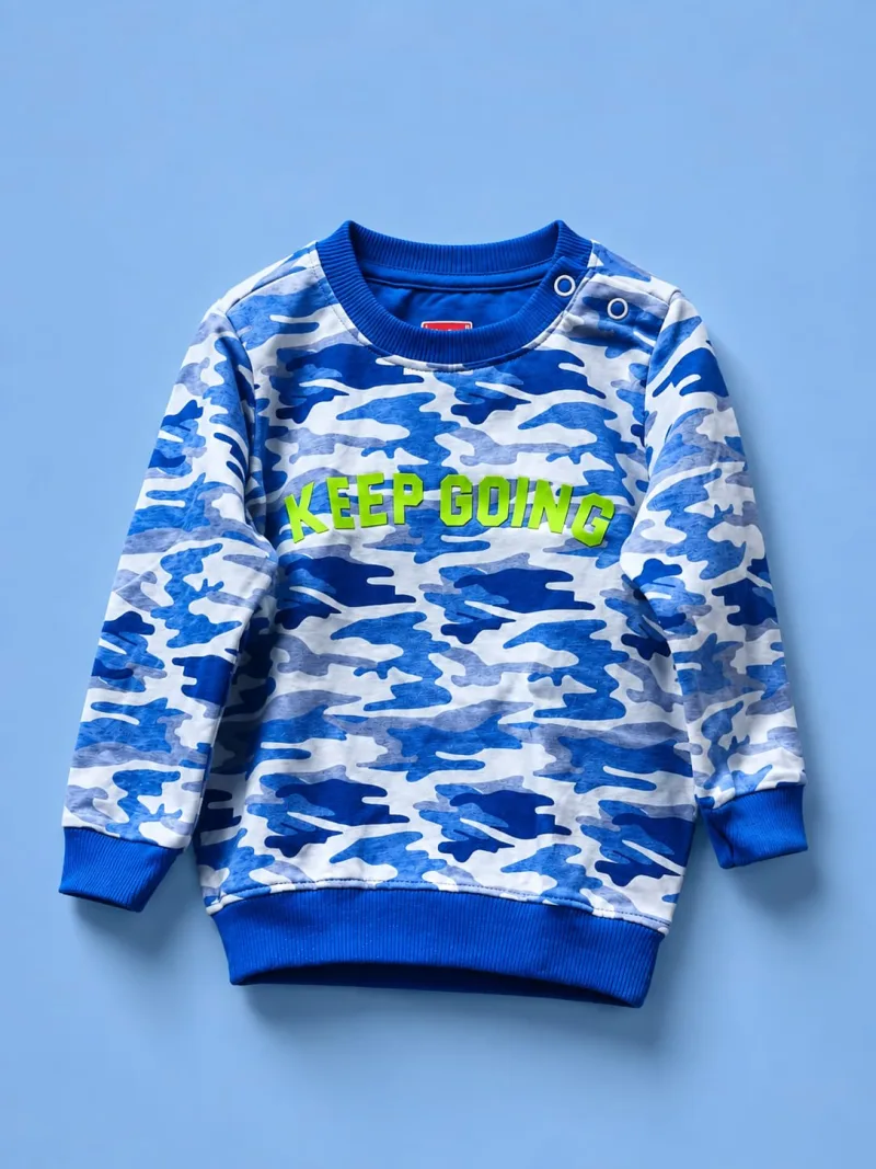 Kids "Keep Going" Camo Print Sweatshirt – view 3