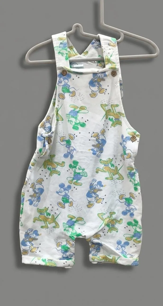 Baby Printed Sleeveless Dungaree Romper – view 2