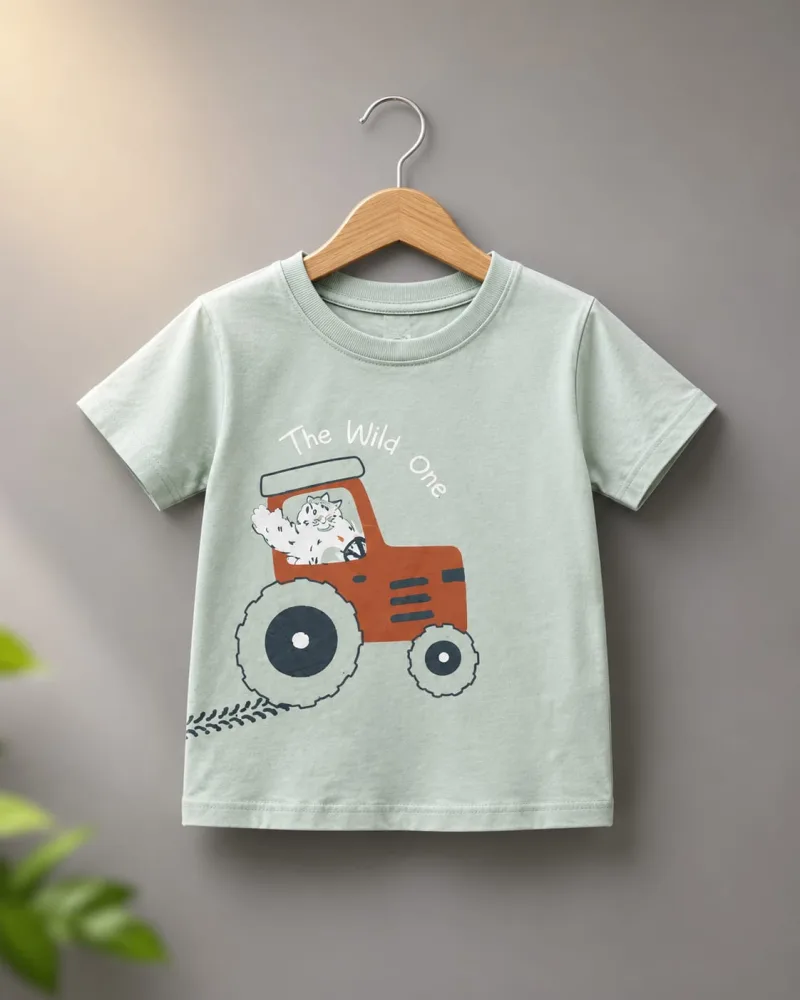 Boys Printed Graphic Round Neck Cotton-Style T-Shirt – view 1