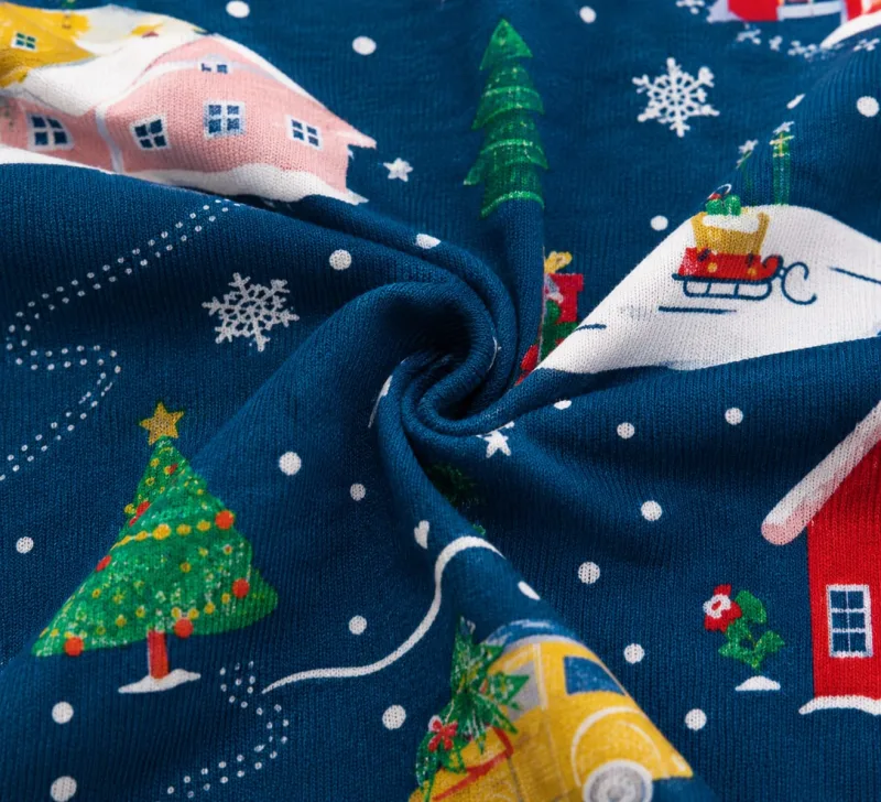 Kids Christmas Village Print Sweatshirt (Teal) – view 3