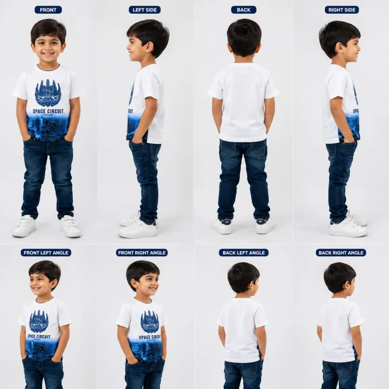 Boys Space Circuit Digital Graphic Printed T-Shirt – view 5