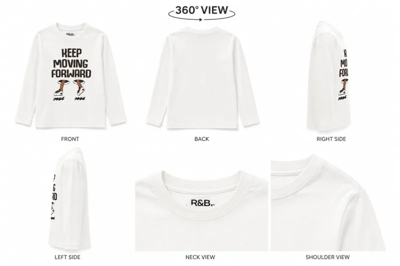 Keep Moving Forward Printed Full Sleeve T-Shirt for Kids – view 5