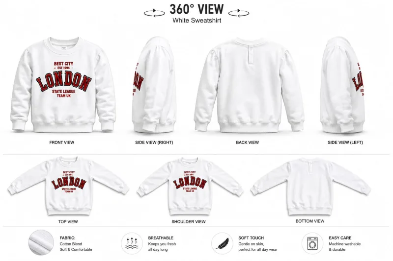 Kids "London Best City" Graphic Sweatshirt – view 5