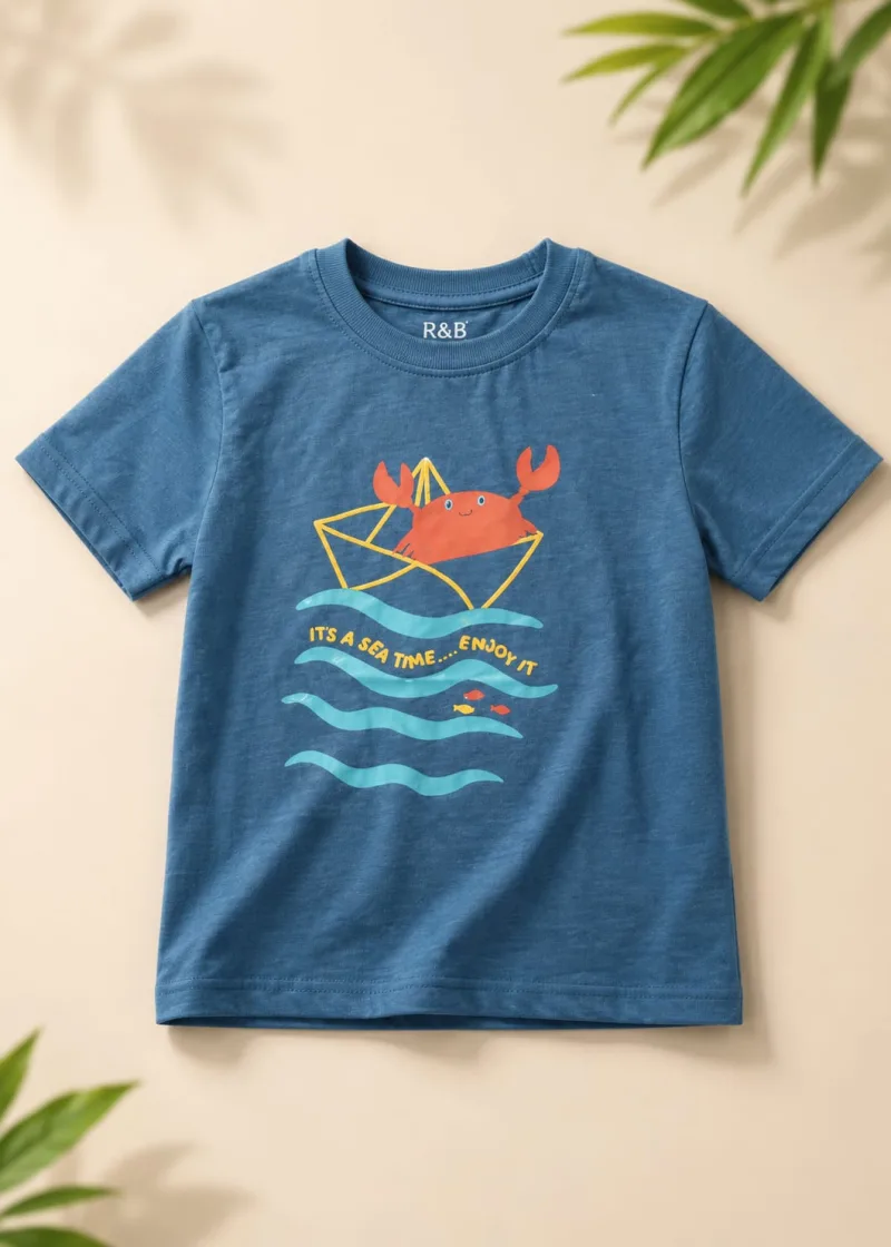 Boys Printed Casual Graphic T-Shirt – Sea & Surf Collection – view 3