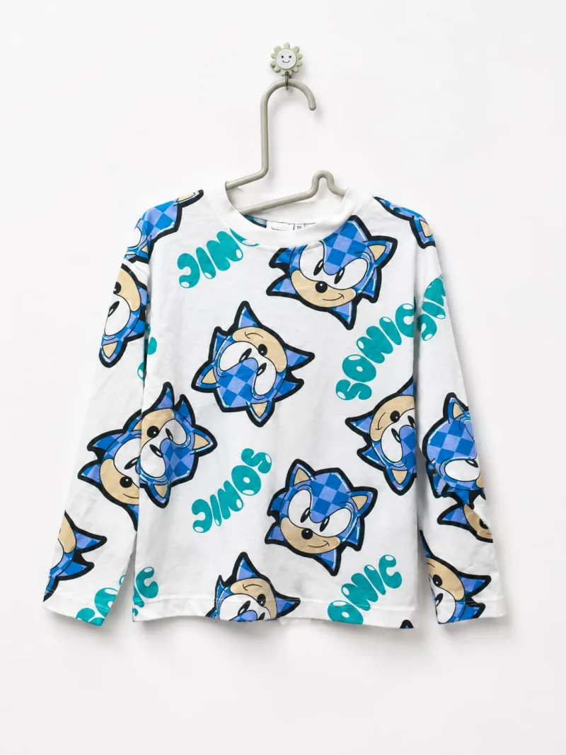 Boys Full Sleeve All-Over Sonic Graphic Printed T-Shirt – view 2