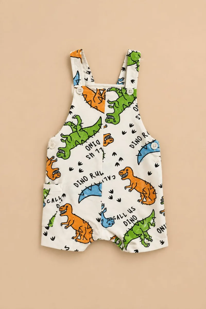 Kids Dinosaur Printed Sleeveless Dungaree Romper – view 3