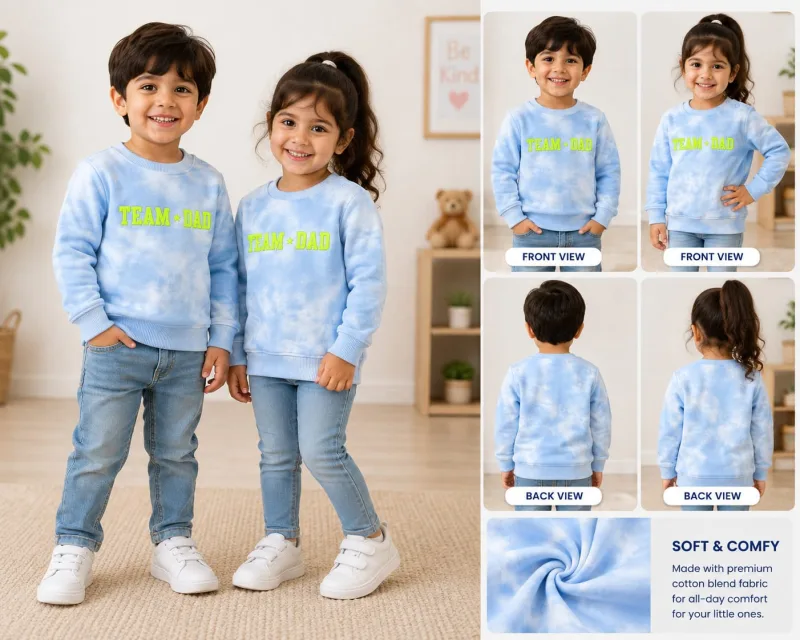 Kids "Team Dad" Tie-Dye Sweatshirt – view 4