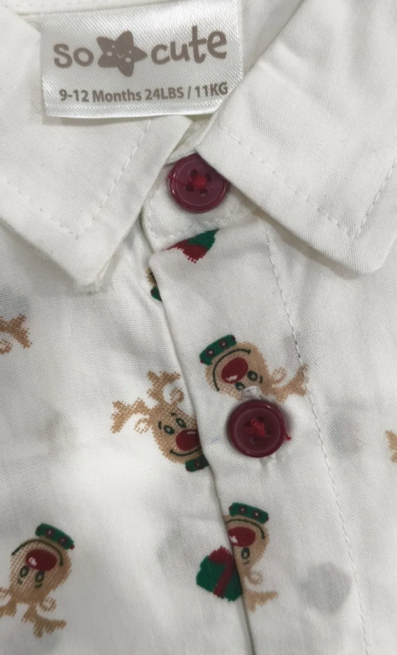 Boys White Reindeer & Gift Box Print Shirt – view 3