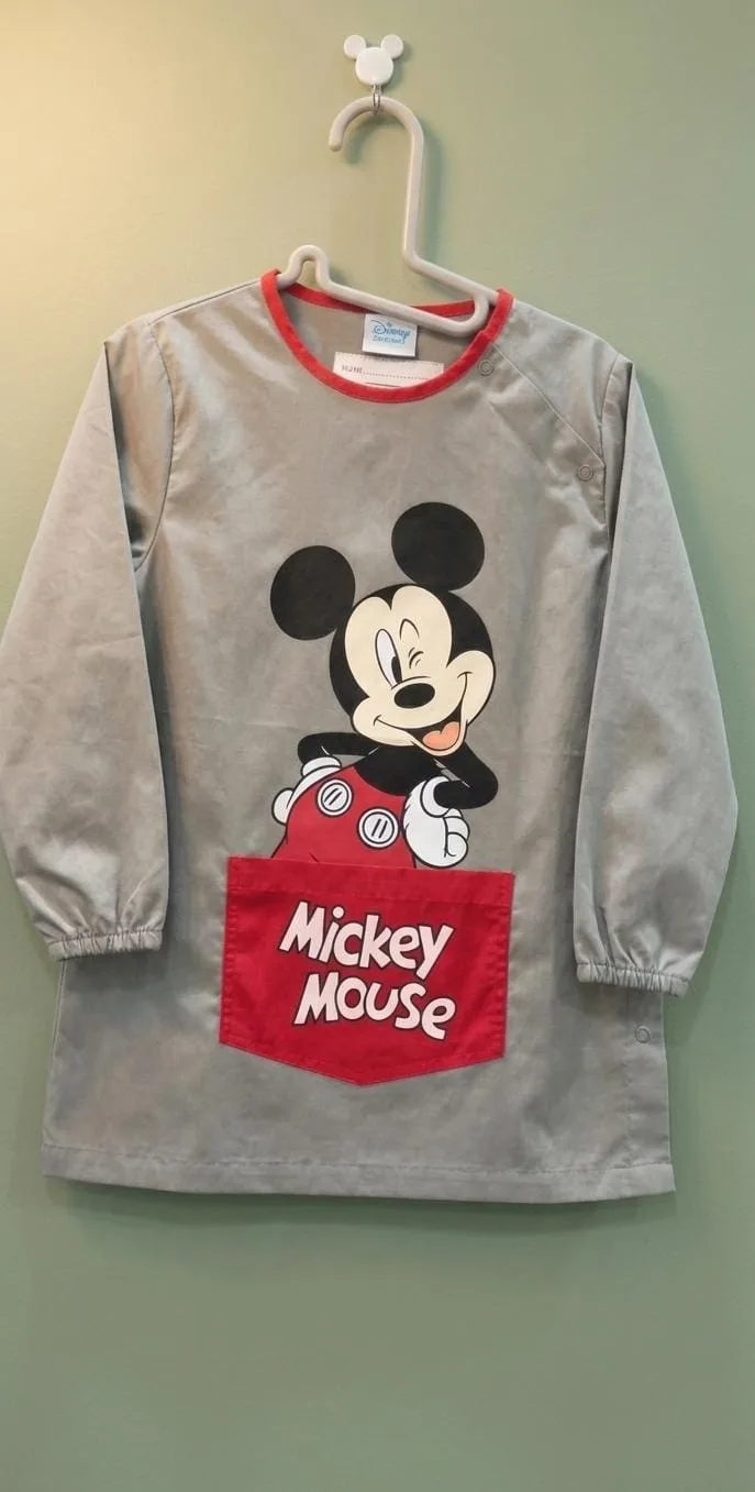 Baby/Girls & Boys Grey Mickey Mouse Full Sleeve Pocket Top – view 1