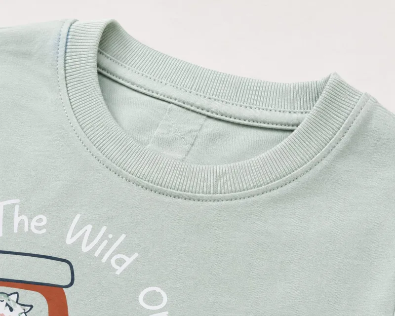Boys Printed Graphic Round Neck Cotton-Style T-Shirt – view 5