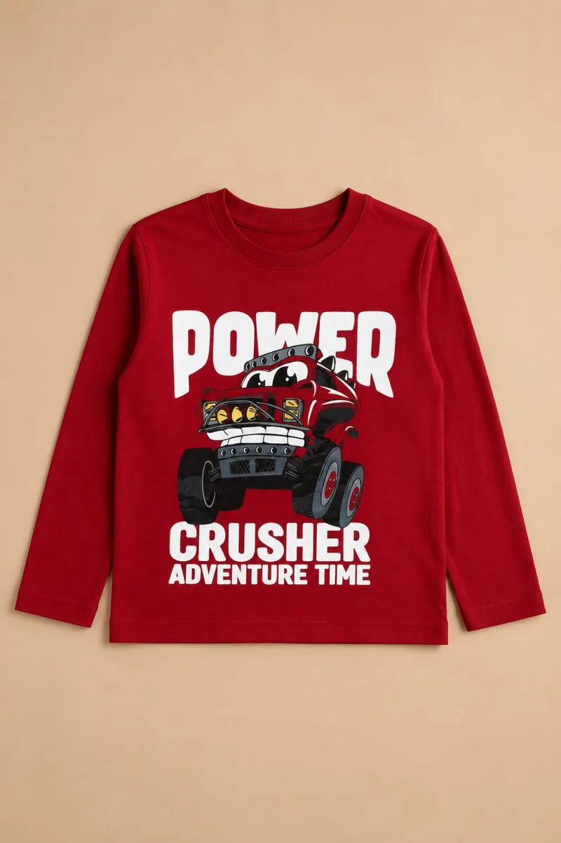 Boys Full Sleeve Printed Power Crusher Graphic T-Shirt – view 2