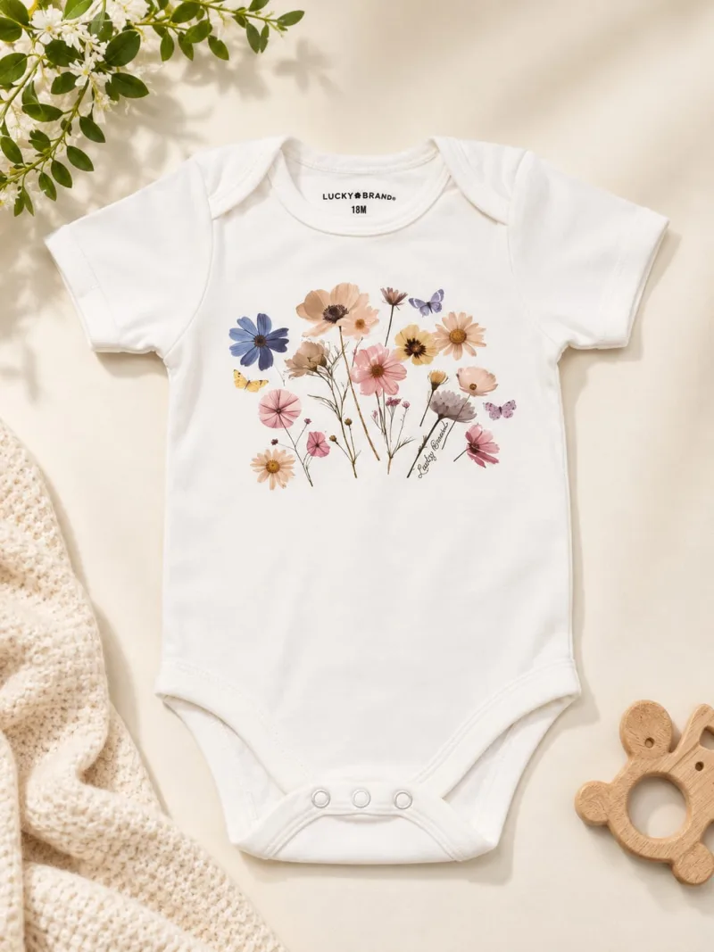 Baby White Pressed Wildflower Print – view 2