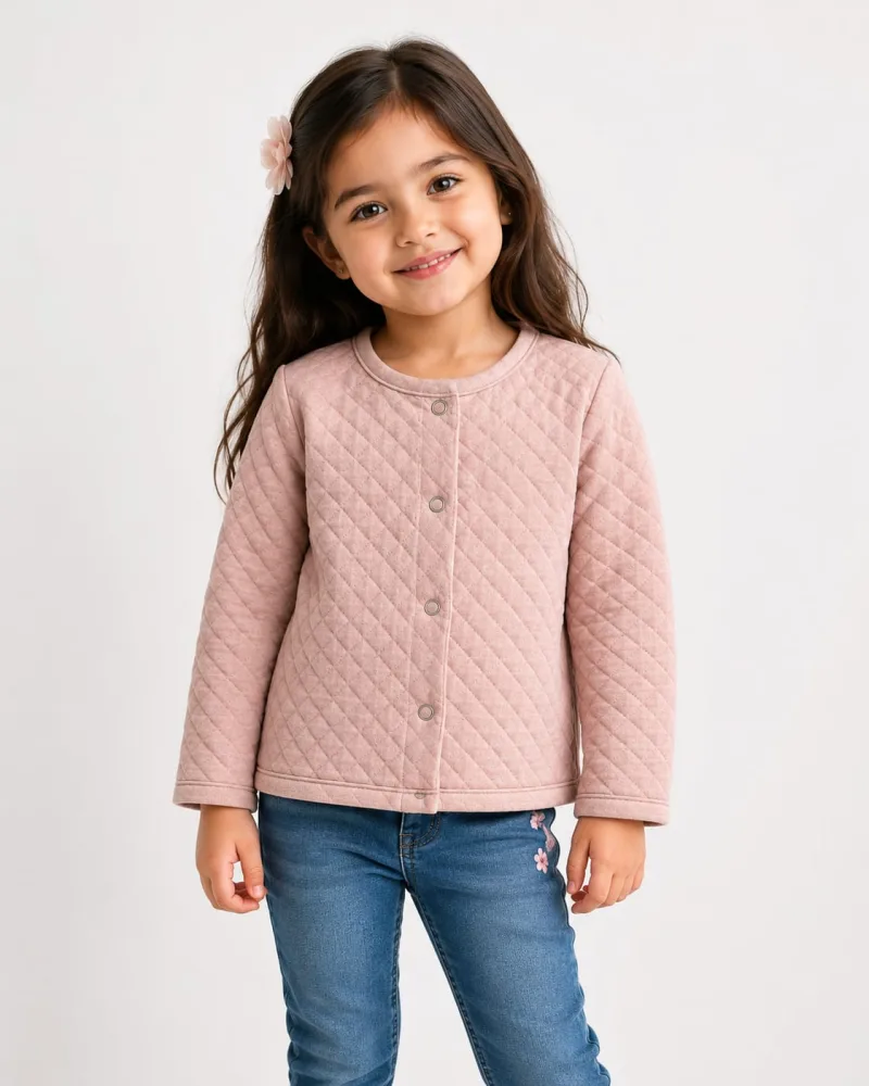 Girls’ Quilted Full-Sleeve Warm Jacket – Soft Cotton Blend – view 1