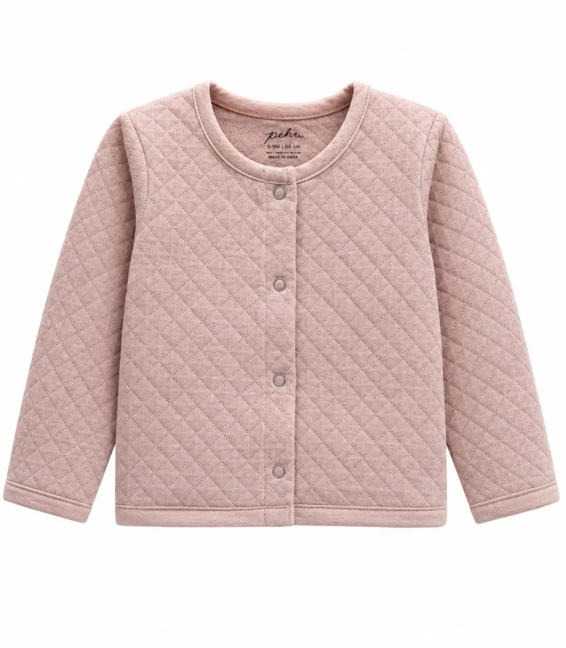 Girls’ Quilted Full-Sleeve Warm Jacket – Soft Cotton Blend – view 2