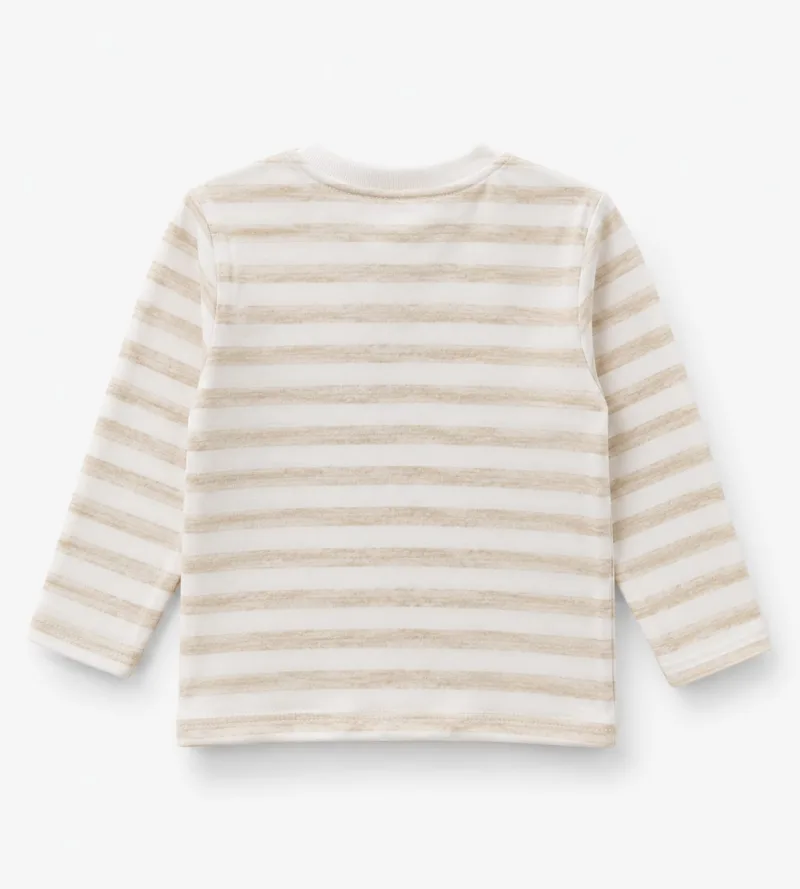 Kids Striped Camping Bear Print T-Shirt – view 2