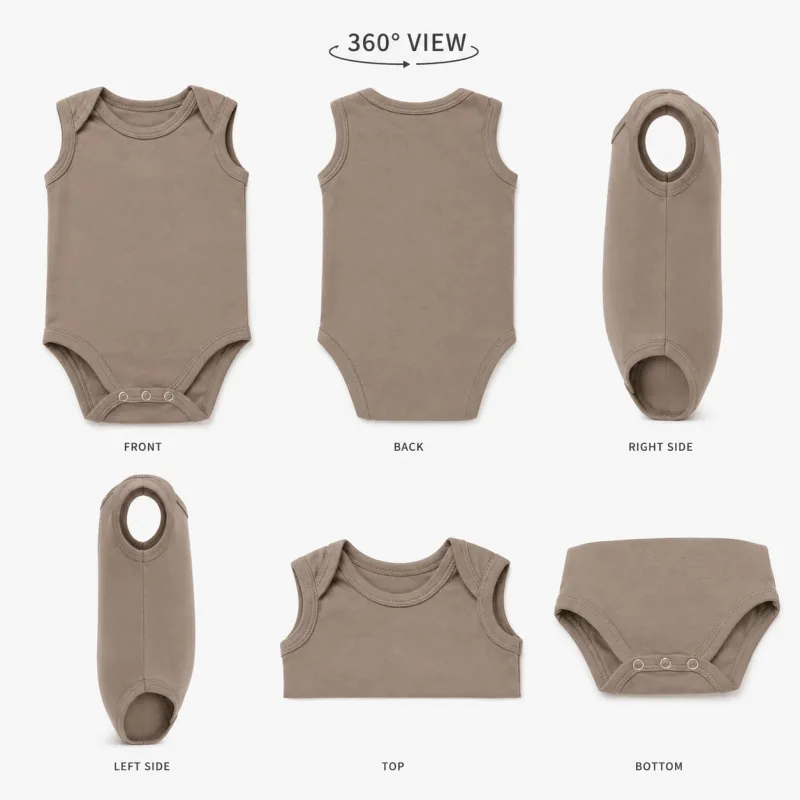 Baby Sleeveless Envelope-Neck Bodysuit – view 4