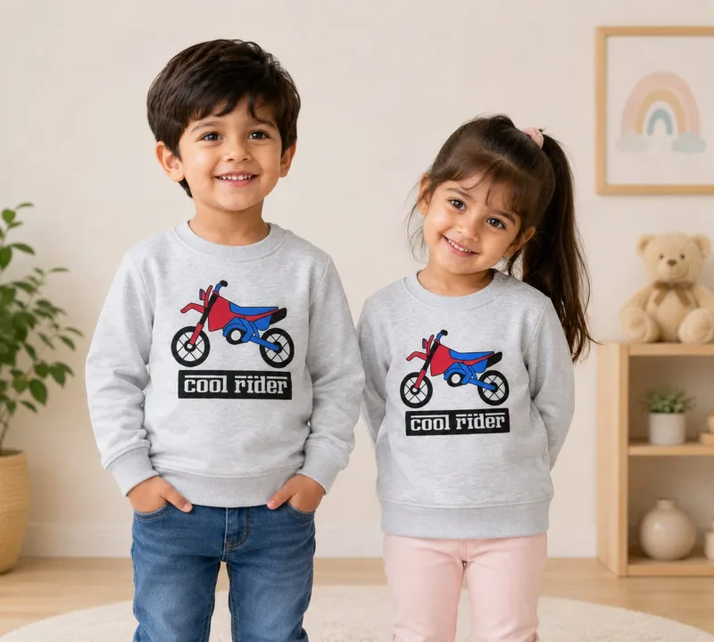 Kids "Cool Rider" Motorbike Print Sweatshirt – view 1