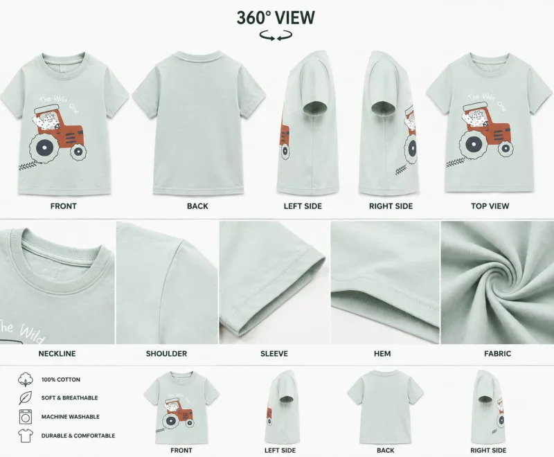 Boys Printed Graphic Round Neck Cotton-Style T-Shirt – view 3