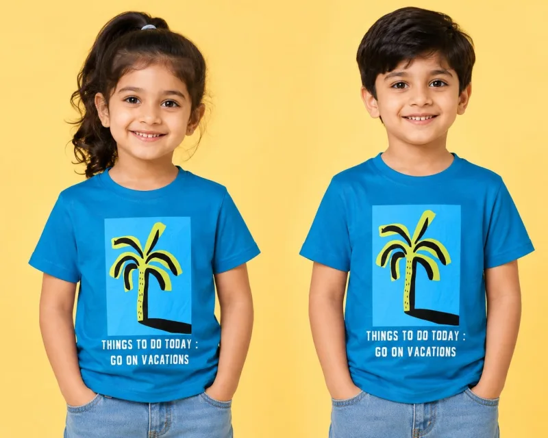 Boys Vacation Palm Tree Graphic Printed T-Shirt – view 1