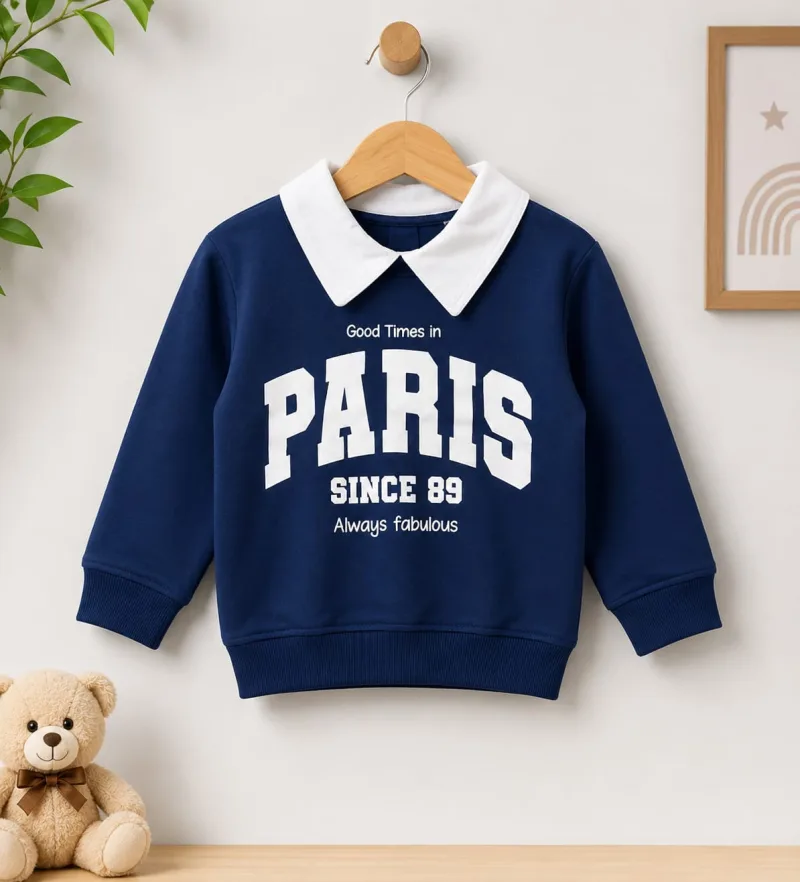 Kids "Paris Since 89" Shirt-Collar Sweatshirt – view 1