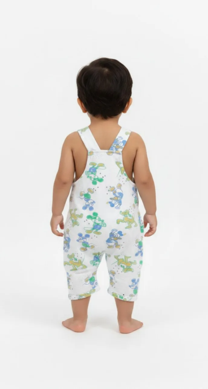 Baby Printed Sleeveless Dungaree Romper – view 3