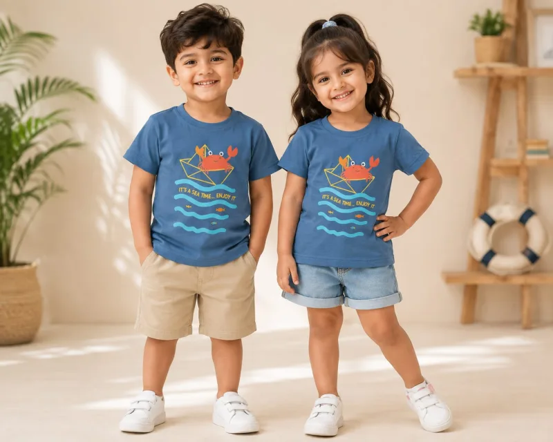 Boys Printed Casual Graphic T-Shirt – Sea & Surf Collection – view 1