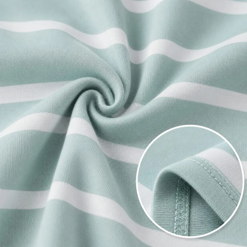 Baby Boy Mint Green & White Striped Cotton Romper – view 4