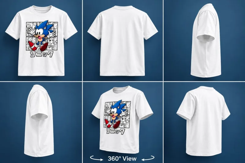 Boys Sonic Graphic Printed Round Neck T-Shirt – view 4