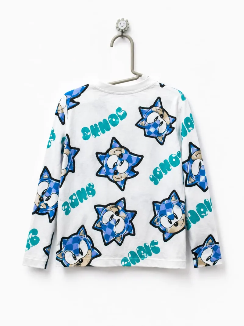 Boys Full Sleeve All-Over Sonic Graphic Printed T-Shirt – view 4