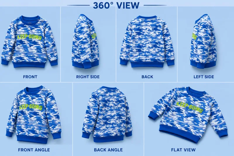 Kids "Keep Going" Camo Print Sweatshirt – view 5