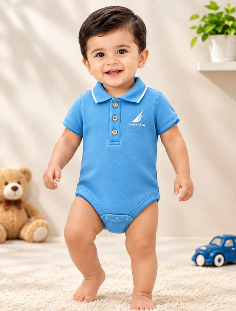 Baby Blue & White Bodysuit