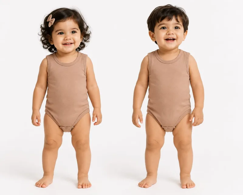 Baby Sleeveless Envelope-Neck Bodysuit